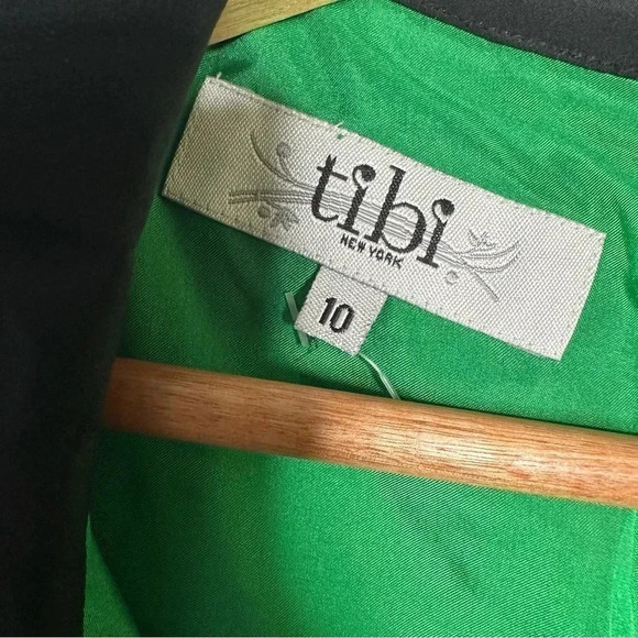 Tibi Rhino Print Green 100% Silk Sleeveless Dress Size 10 - Picture 4 of 9